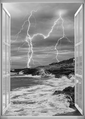 Window view Storm coastal