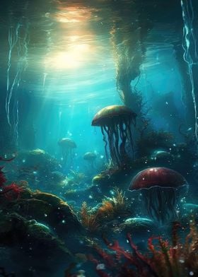 Submerged Jellyfish Ballet
