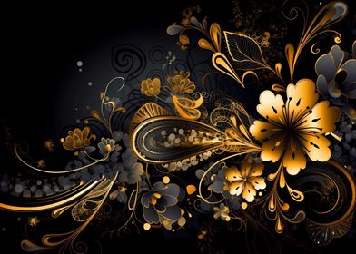 Golden floral background