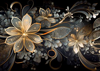 Golden floral background