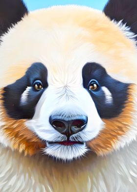 Painting Panda on a blue