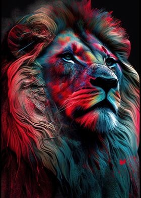 Colorful Lion Animals