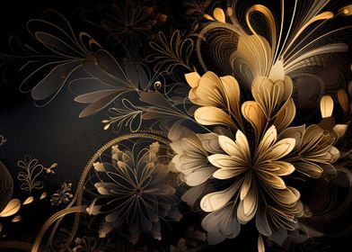 Golden floral background