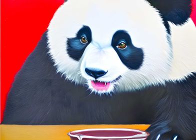 Animal Panda whith red