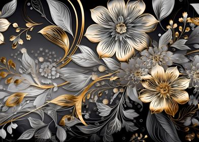 Golden floral background