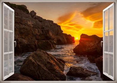 Window view landscape sea