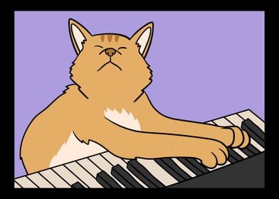 Cat Playing Piano