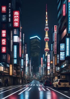 Midnight street of Tokyo