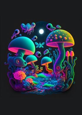 colorful mushrooms