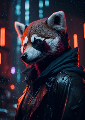 Red Panda Rain Rebel