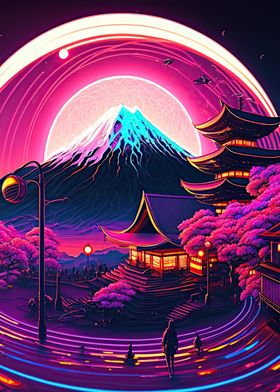 Japanese Landscape Neon