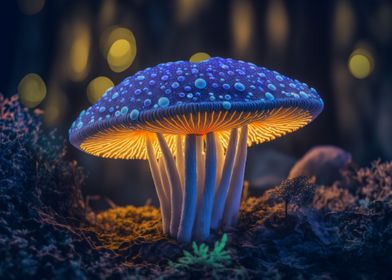 Mystical glowing mushroom