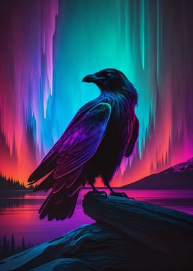 Synthwave Raven