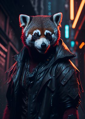 Red Panda Rain Rebel