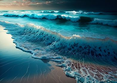 Blue ocean waves