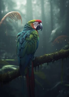 Parrot Forest Raindrops