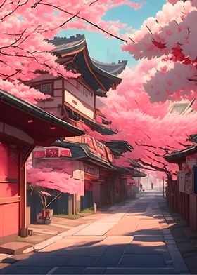 Japan Anime Cherry Houses