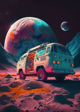 hippie van in space