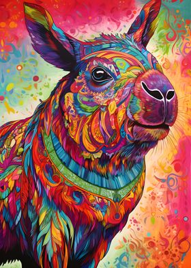 Guinea pig in colorful art