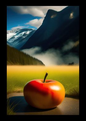 Apple And Mountains