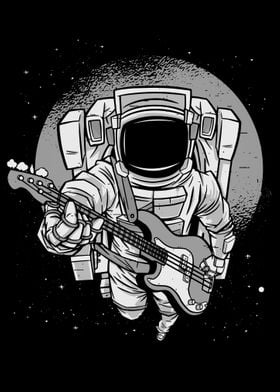 Astronaut flying w guitar