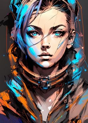 Cyber girl portrait