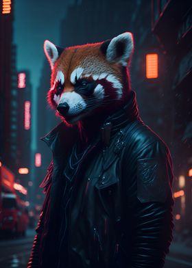 Red Panda Rain Rebel