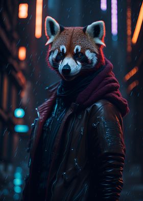 Red Panda Rain Rebel