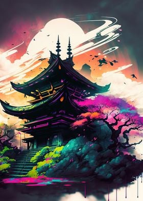 Japanese Landscape Neon