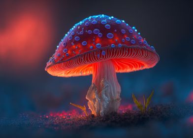 red mushroom glowing