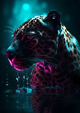 Leopard Jaguar Neon Art