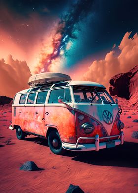 hippie van in space
