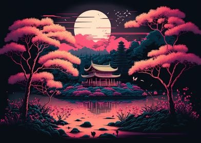 Japanese Landscape Neon