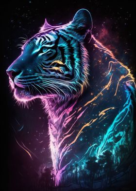Synthwave tiger