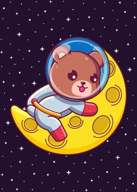 Bear Sleeping on The Moon