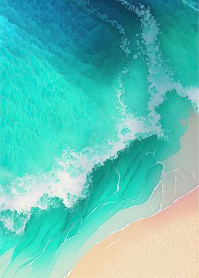 Watercolor Beach Waves