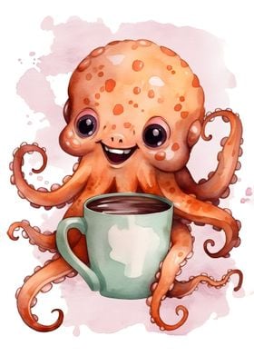 Octopus with coffee
