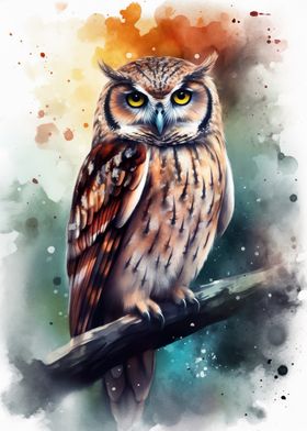 Owl Watersketch Perch