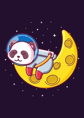 Panda Sleeping on The Moon