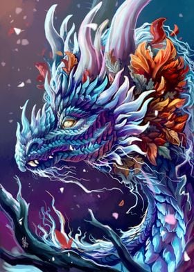 Magic Winter dragon head