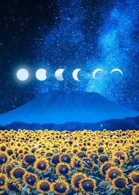 Sunflower Field in space 