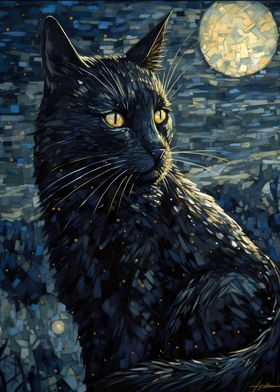 Cat Mom Van Gogh Print