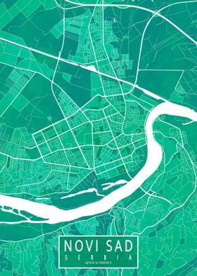 Novi Sad Map Watercolor