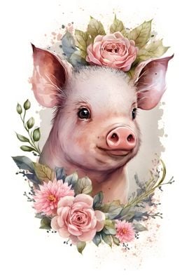 Pinky Floral Piglet