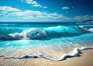 Blue ocean waves