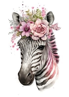 Pinky Floral Zebra