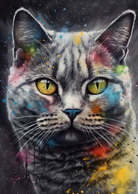 British shorthair painting