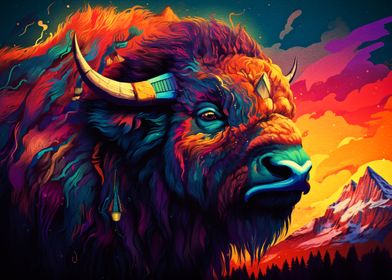 Abstract Animals Bison