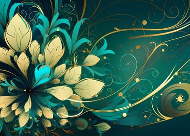 Teal and golden background