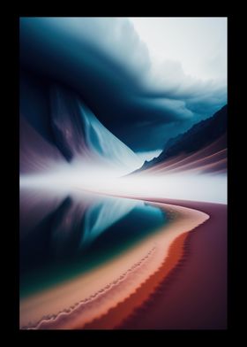 Beach With Dark Mountains